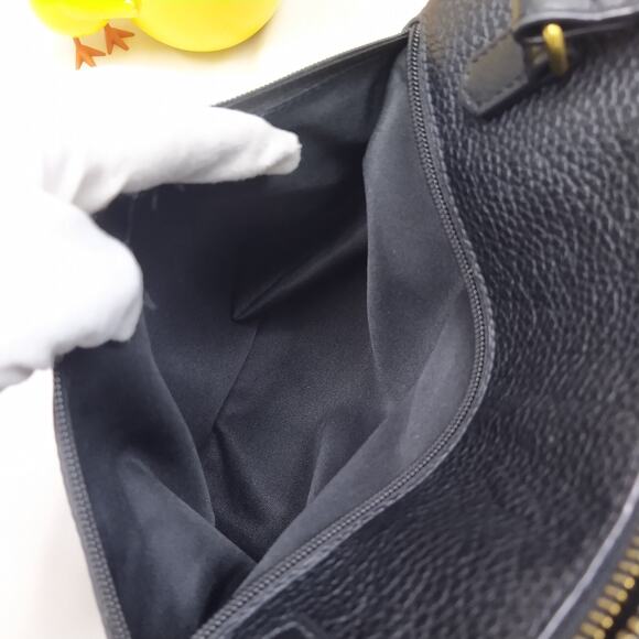 Fossil Black Pebbled Leather Front Pocket Zipper Closure Satchel Shoulder Bag - Picture 14 of 16